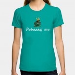 Dámské humorné tričko s výšivkou: Polib mě + žába