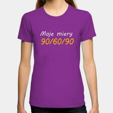 Dámské humorné tričko s výšivkou: Moje míry 90/60/90