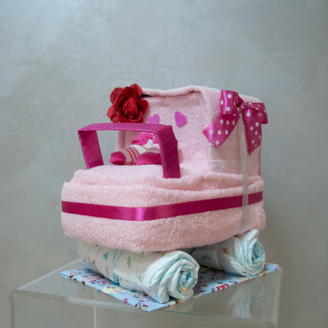 Plenkový dort - Kočárek růžový