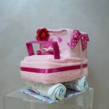 Plenková dort kočárek růžový
