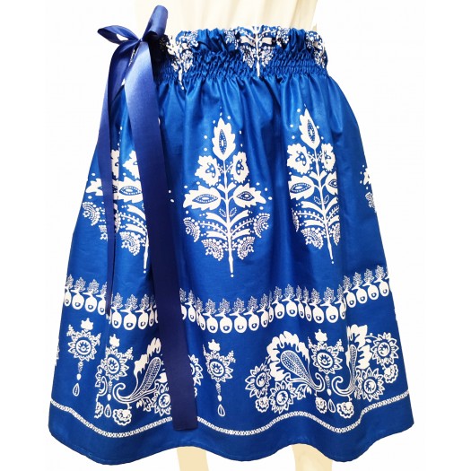 Folklórní sukně královská modrá střední 2.vzor