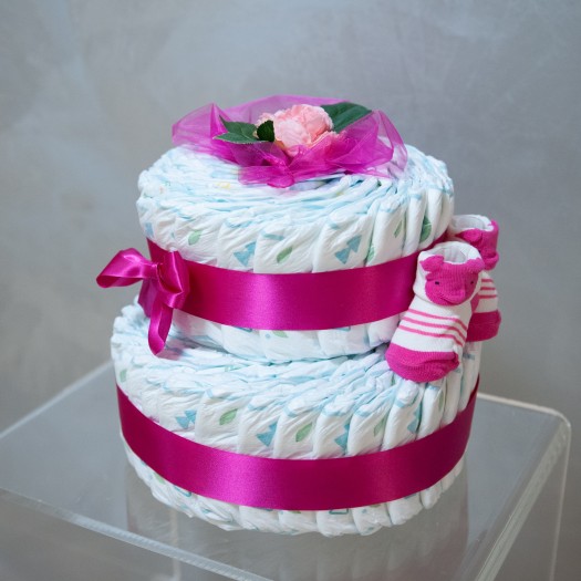 Penkový dort 2 patra růžový