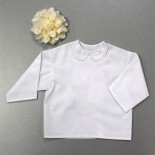 Krstová košilka čistá bílo-stříbrný límeček