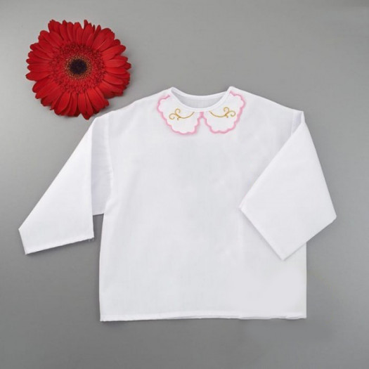 Krstová košilka čistá růžovo-zlatý límeček