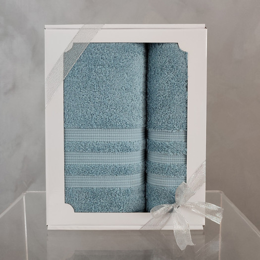 Dárková krabička osuška + ručník modrá