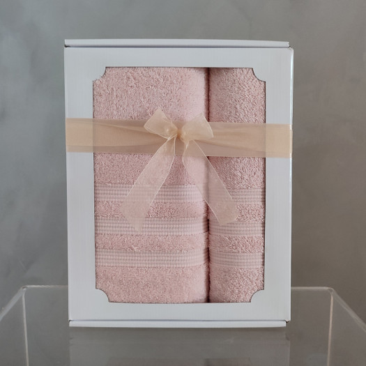 Dárková krabička osuška + ručník růžová