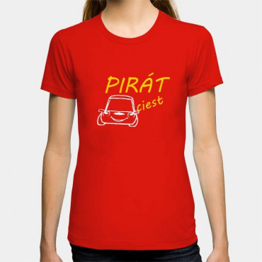 Dámské humorné tričko s výšivkou: PIRÁT cest + auto