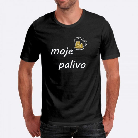 Pánské humorné tričko s výšivkou: moje palivo + pivo