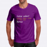 Pánské humorné tričko s výšivkou: Lovu zdar! Bažant, zajíc, srnec při lovu jsem kanec + kanec