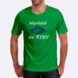 Pánské humorné tričko s výšivkou: Huráááá na RYBY + ryba