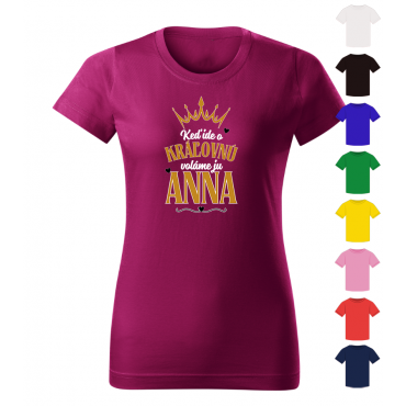 Dámské tričko s potiskem Královna + jméno
