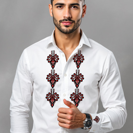 Pánská vyšívaná folklórní košile - goralský vzor