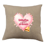 Polštář s nápisem Učitelka s velkým srdcem