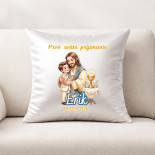 Polštář s potiskem k Prvnímu svatému přijímání se jménem a datem