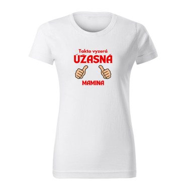 Dámské černé tričko s potiskem Úžasná maminka