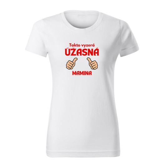 Dámské černé tričko s potiskem Úžasná mamina