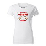 Dámské černé tričko s potiskem Úžasná mamina