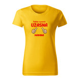 Dámské černé tričko s potiskem Úžasná mamina