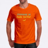 Pánské humorné tričko s výšivkou: Usmívej se bude hůř! + smajlík