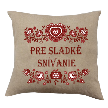 Polštář s červeným nápisem Pro sladké SNĚNÍ