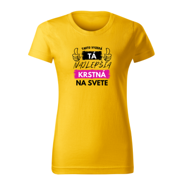 Dámské tričko s potiskem Nejlepší kmotra