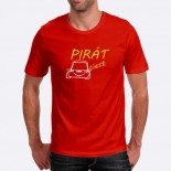 Pánské humorné tričko s výšivkou: PIRÁT cest + auto