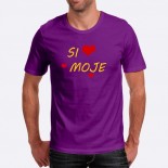Pánské humorné tričko s výšivkou: Si moje + srdce