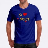 Pánské humorné tričko s výšivkou: Si moje + srdce