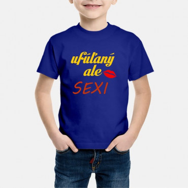 Dětské humorné tričko s výšivkou: uválených ale SEXY + ústa