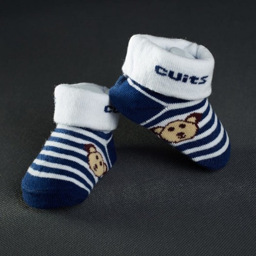 Kojenecké ponožky: bílo-modré pásky