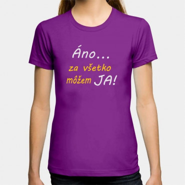 Dámské humorné tričko s výšivkou: Ano ... Za všechno můžu JA!