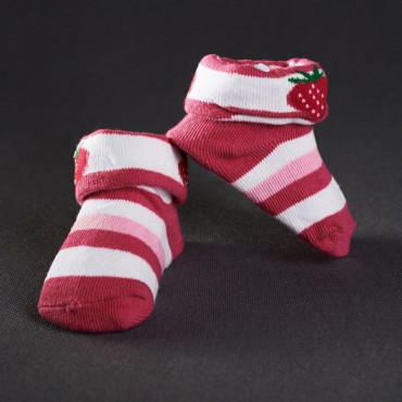 Kojenecké ponožky: proužkové růžové
