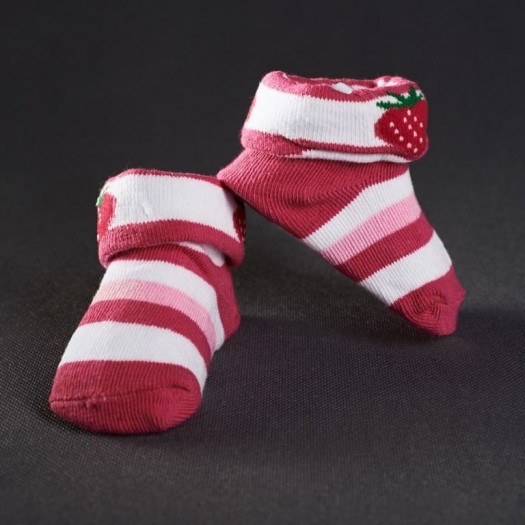 Kojenecké ponožky: proužkované růžové